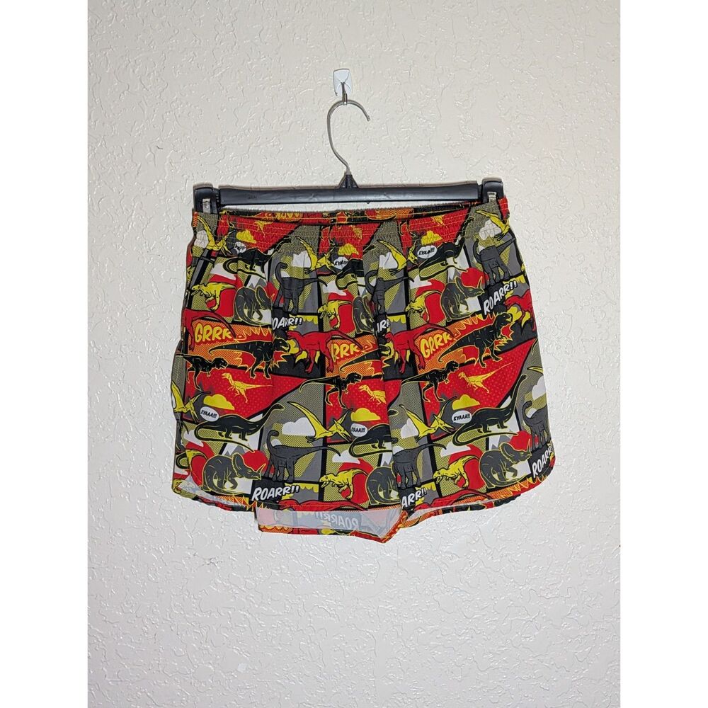 BOA USA Dinosaur Comic Running Shorts 3" Split Trainer Men's Large